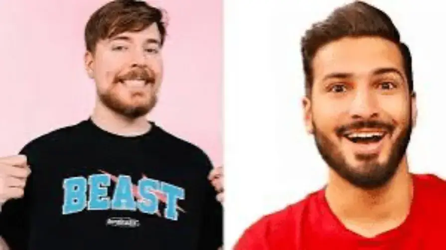 Pakistani YouTuber Zalmi and global YouTube star MrBeast standing together, teasing their upcoming collaboration video