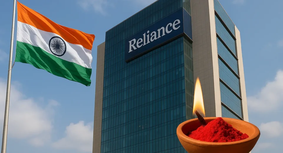 Reliance Industries building exterior, symbolizing withdrawal of Operation Sindoor trademark