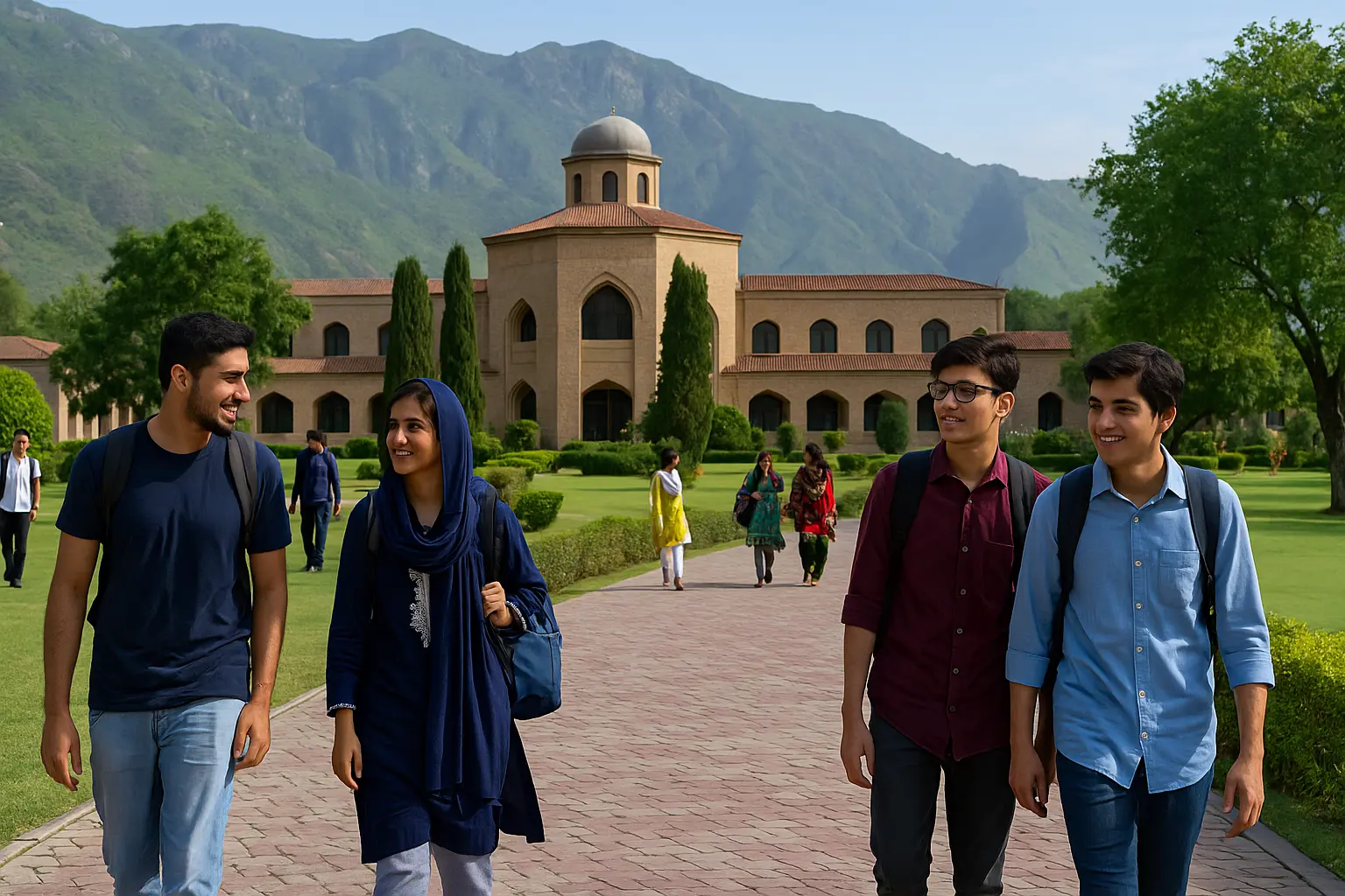 Students at GIKI campus