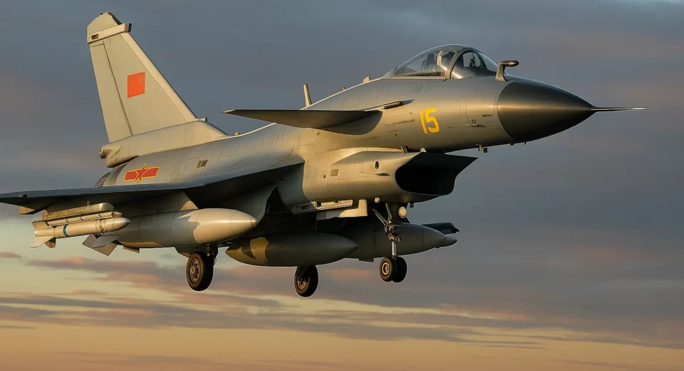 A Chinese J-10C fighter jet in flight during a high-altitude maneuver, showcasing its aerodynamic design and advanced avionics under clear skies.