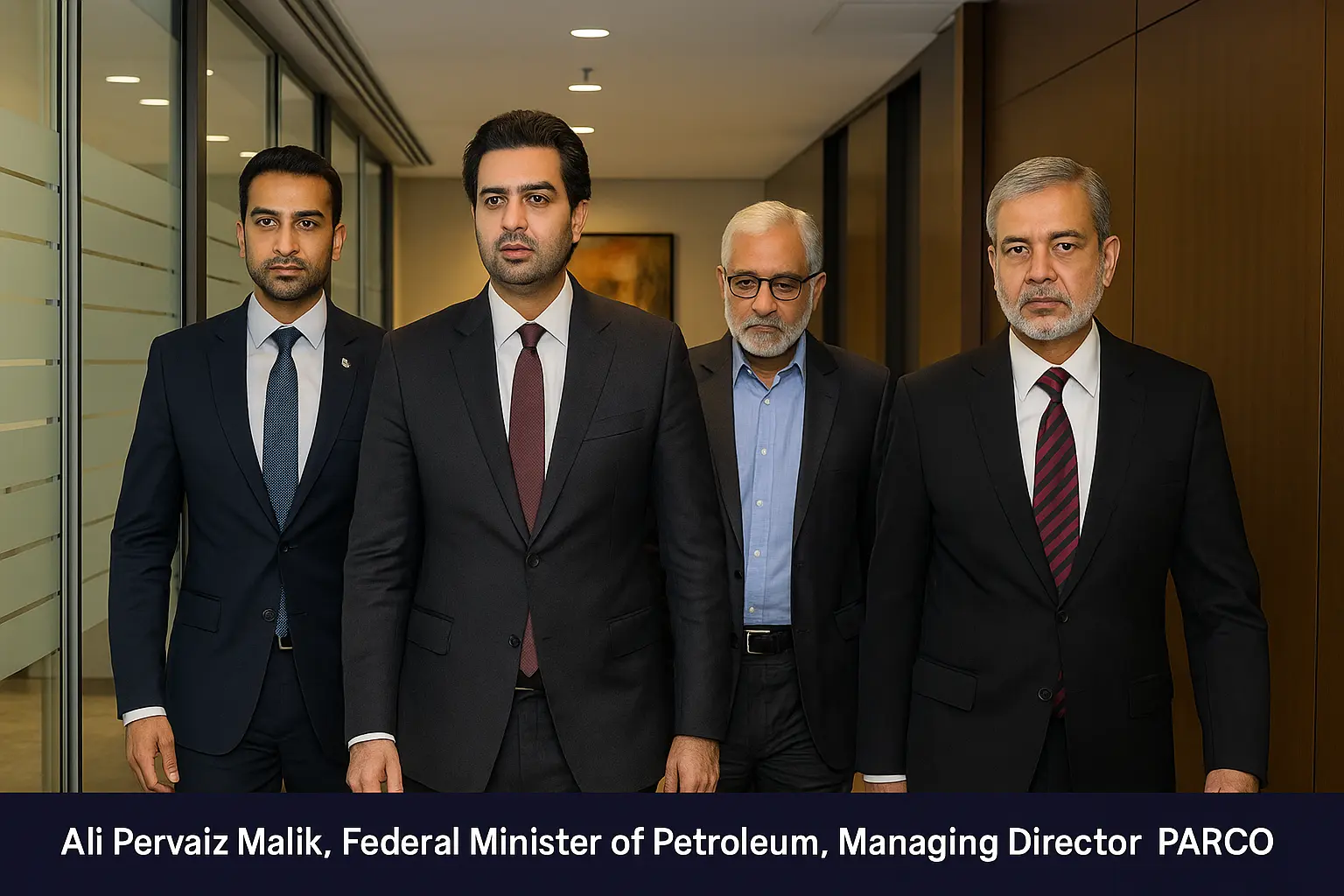 Federal Minister for Petroleum Ali Pervaiz Malik visiting PARCO headquarters, engaging with senior officials to discuss energy innovation and sustainability in Pakistan.